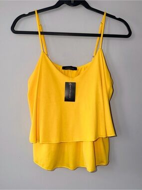 NWT Abbeline South Moon Under Bright Yellow Tiered Cami Top
